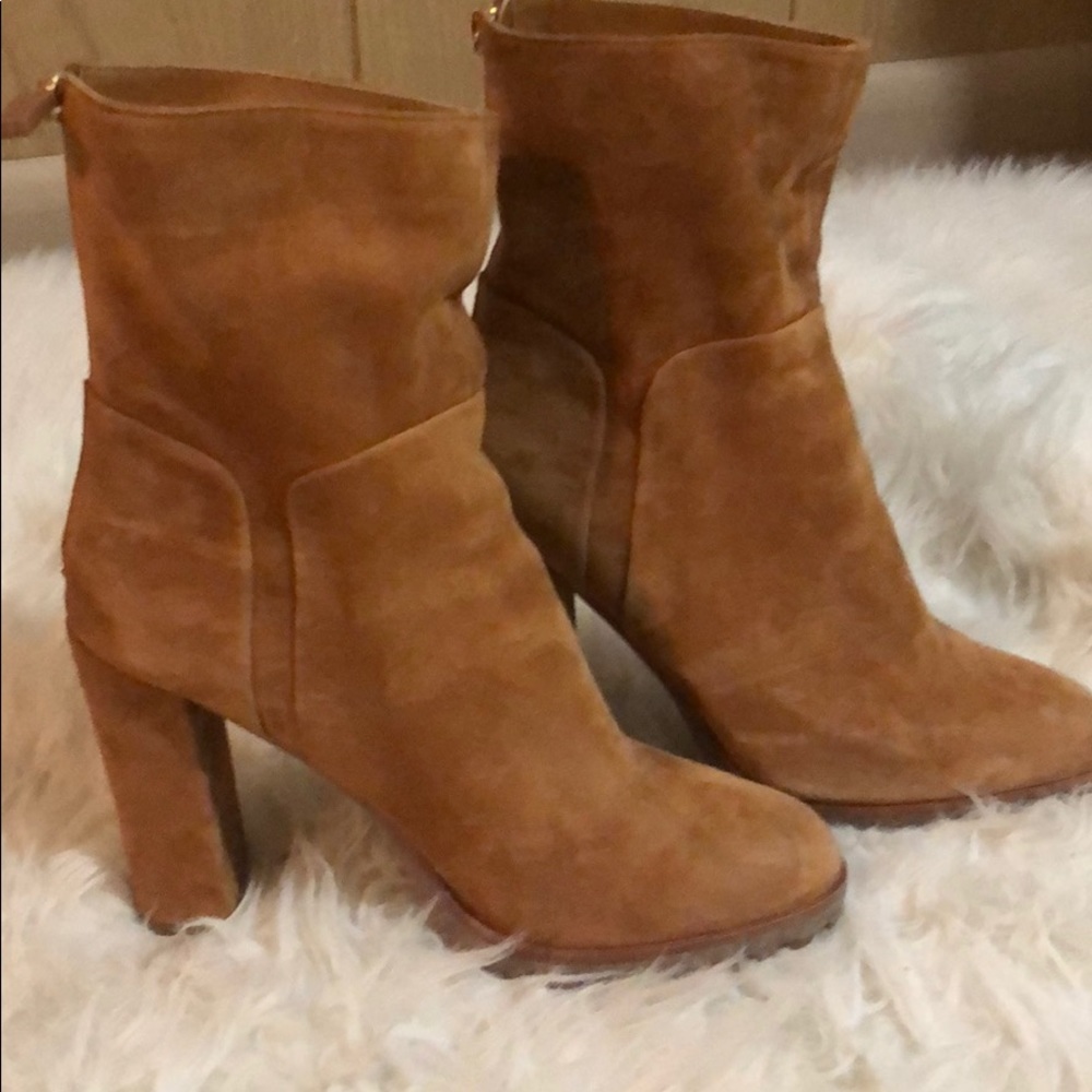 Light brown suede boots